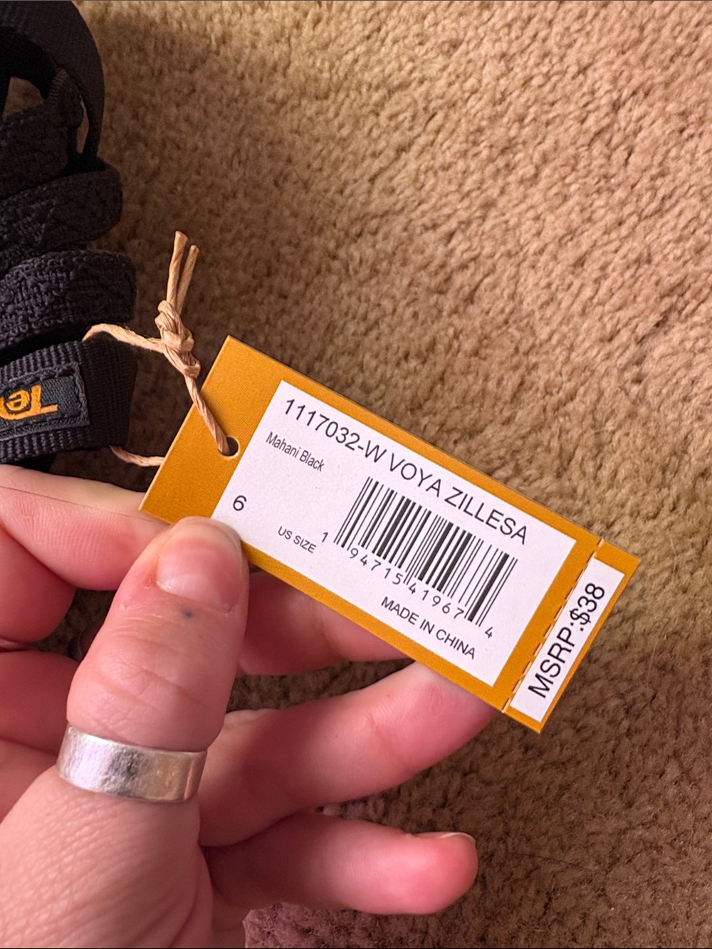 Teva Black Strappy Slide Sandals - Picture 3 of 4